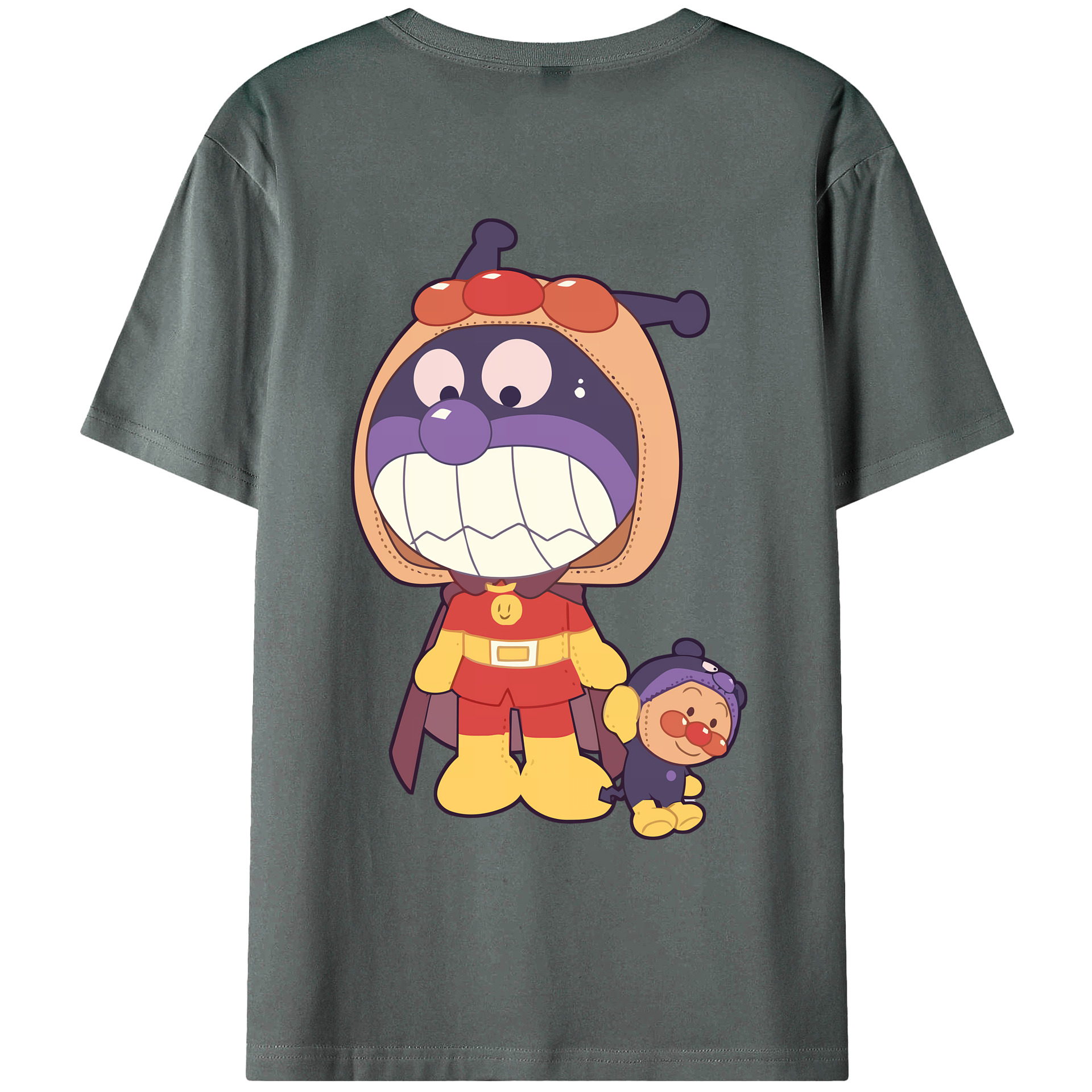 （画像用） アンパンマン Anpanman 綿100％ メンズ半袖Tシャツ（バックプリント） 通気性